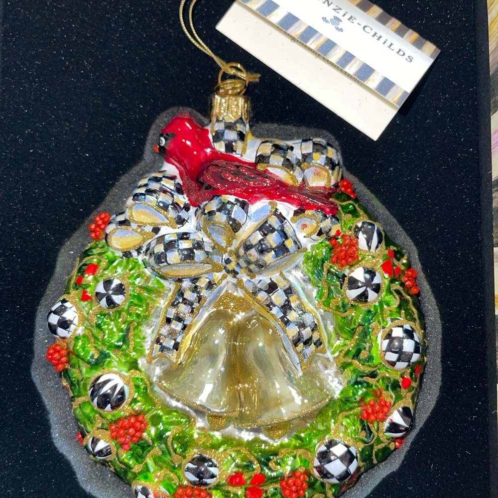 MacKenzie-Childs Festive Ornament with Cardinal 2017